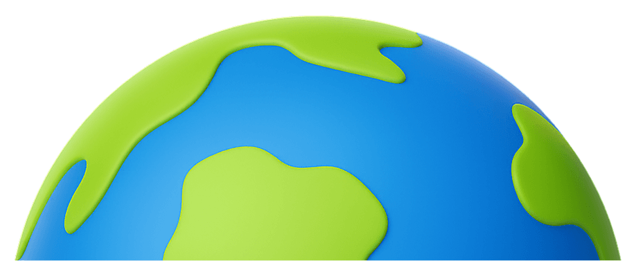 3D globe showing animated travel routes created with Travel Animator