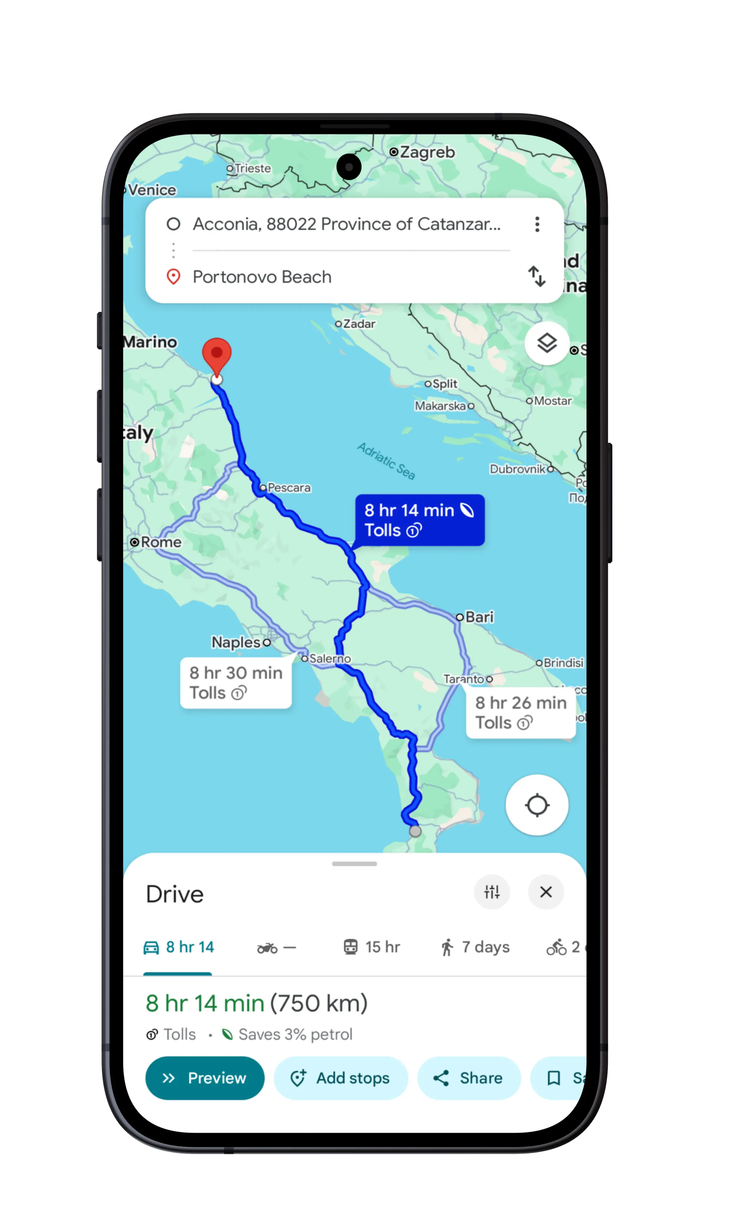 Step 1: Select a route on Google Maps