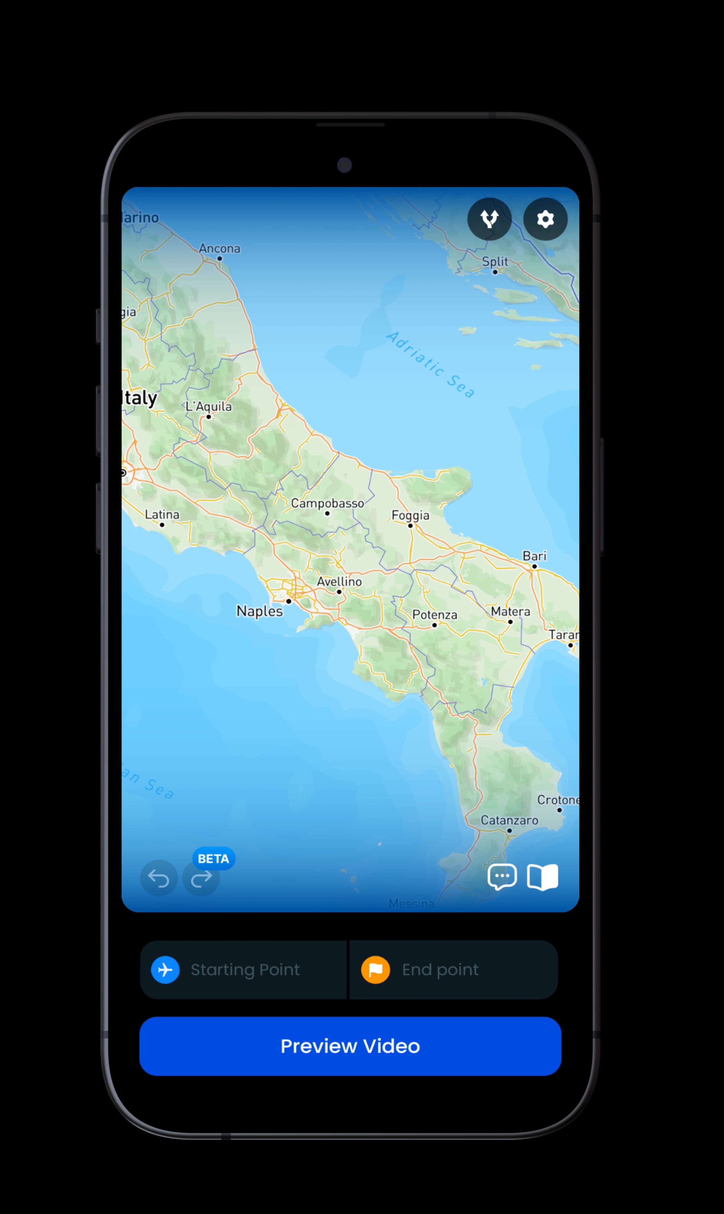 Step 3: Tap the Routes icon on the Travel Animator home screen