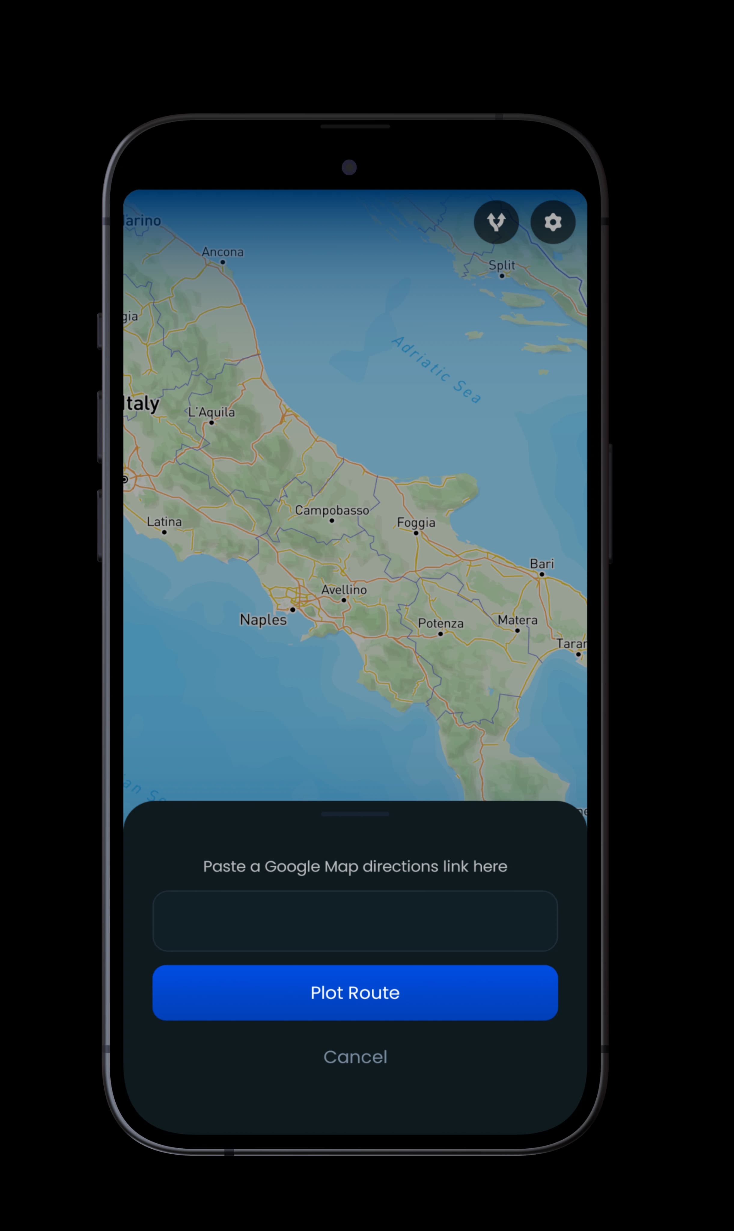 Step 4: Paste the Google Maps link and plot your animated route
