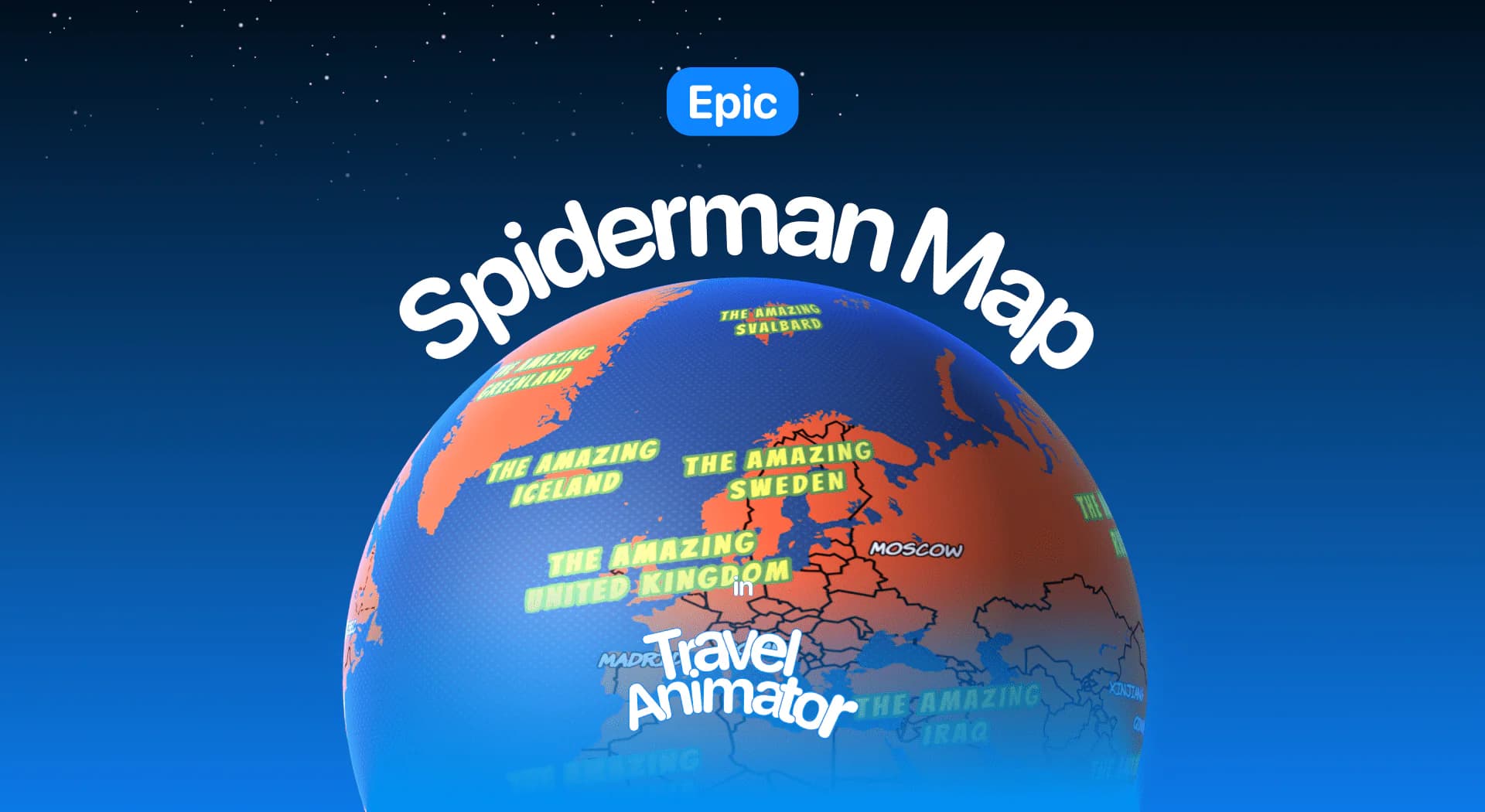Spiderman Map in Travel Animator