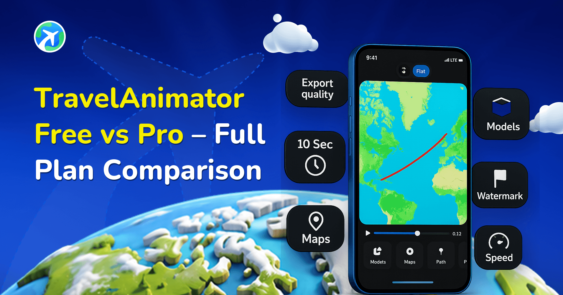 TravelAnimator Free vs Pro – Full Plan Comparison