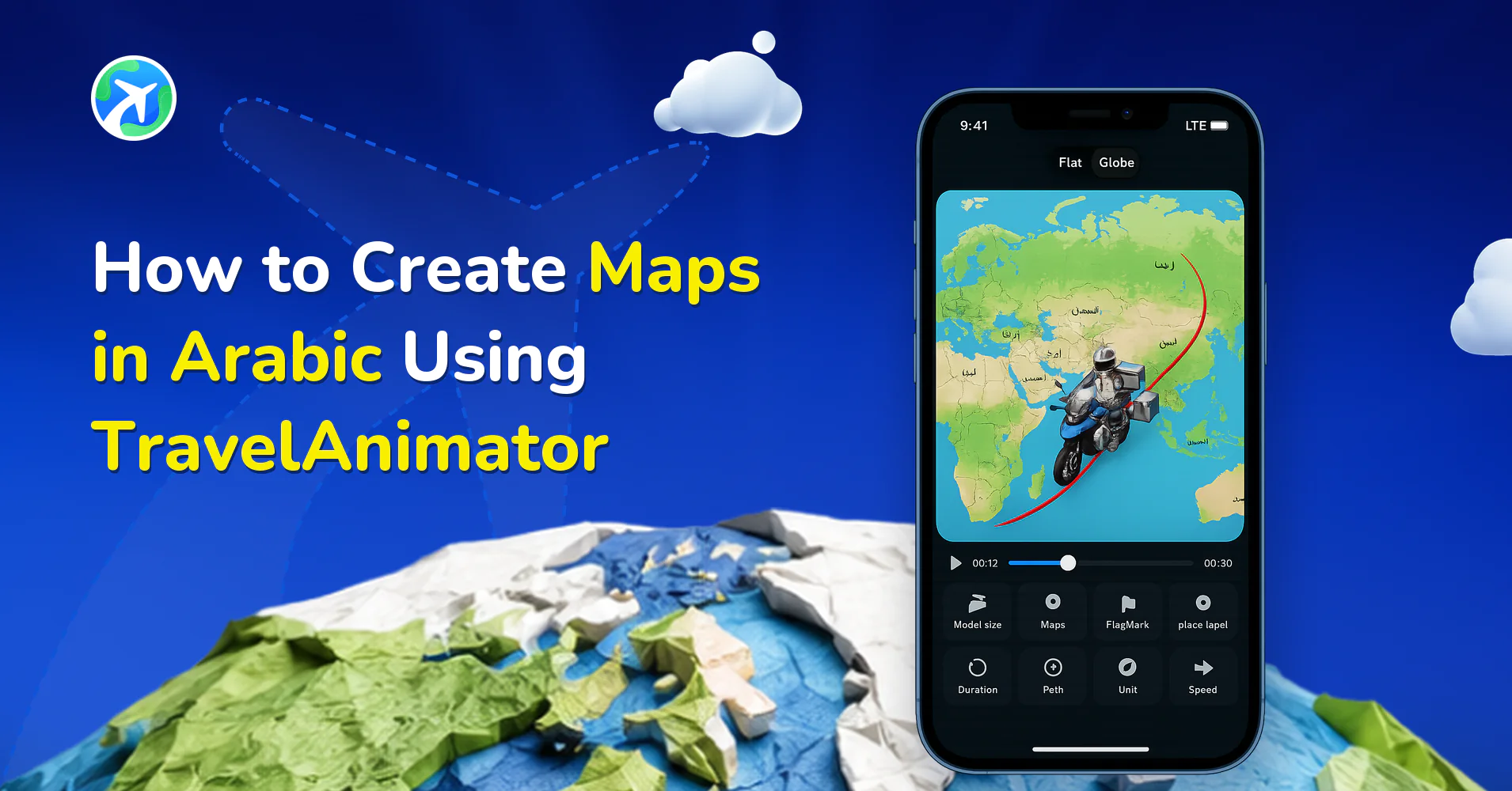 How to Create Maps in Arabic Using Travel Animator