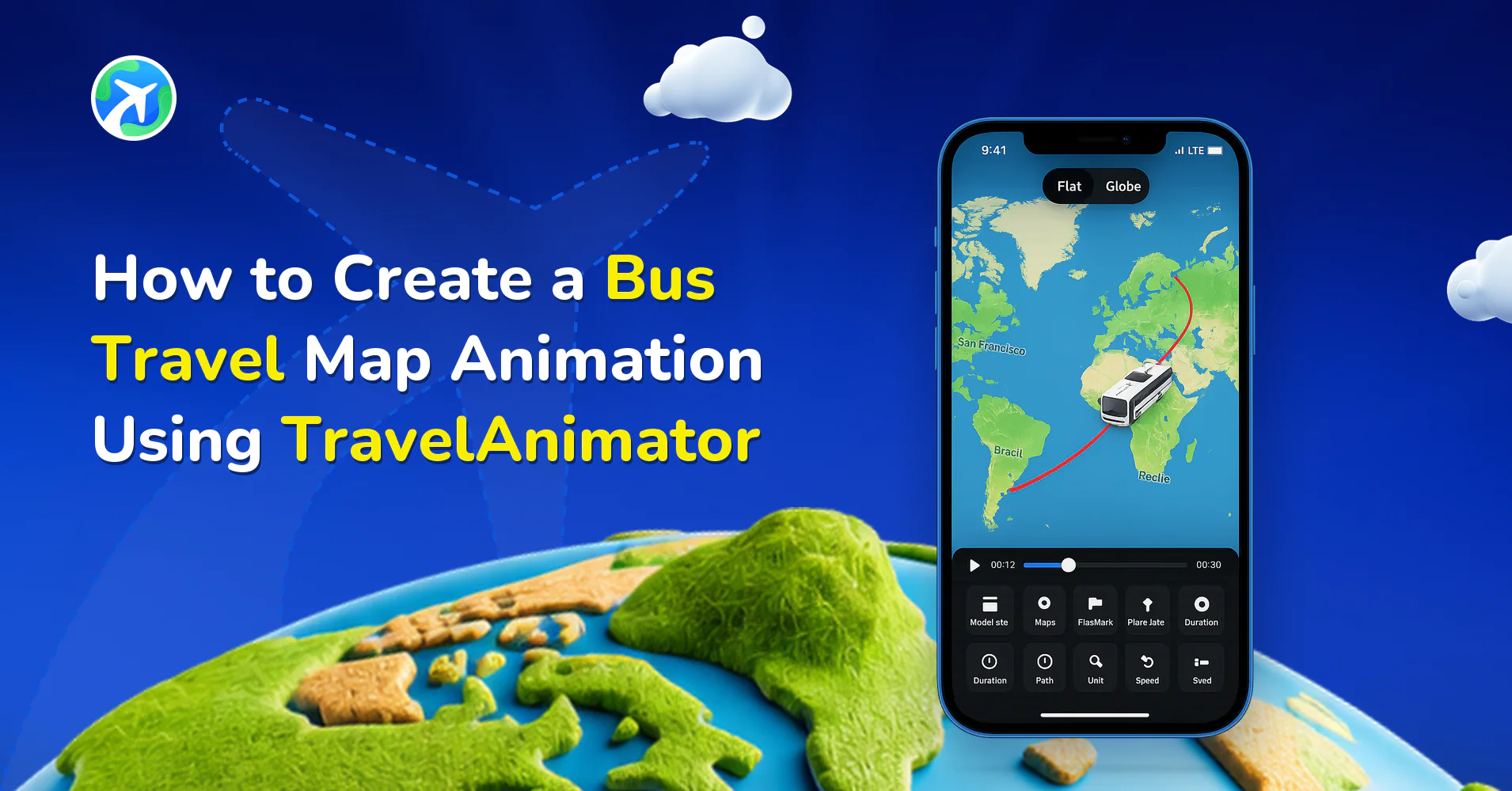How to Create a Bus Travel Map Animation Using TravelAnimator