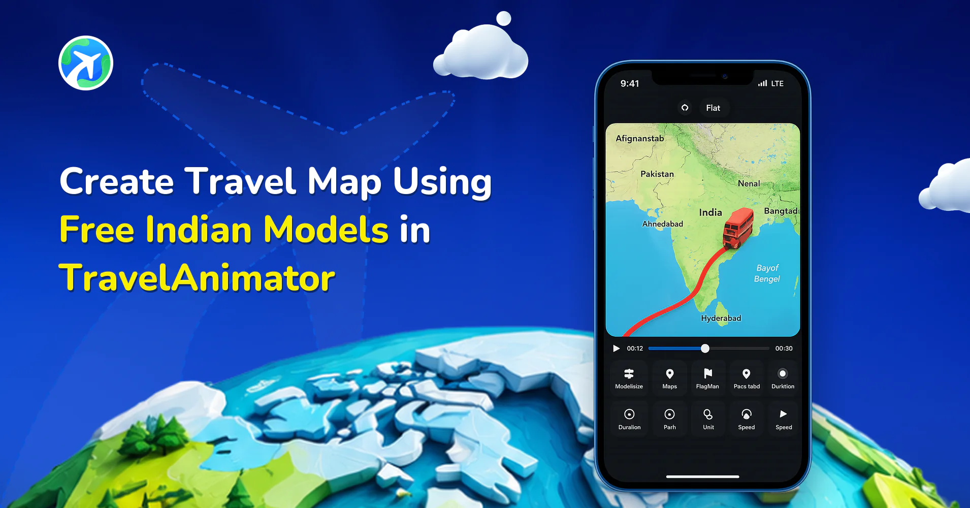 Create Travel Map Using Free Indian Models in TravelAnimator
