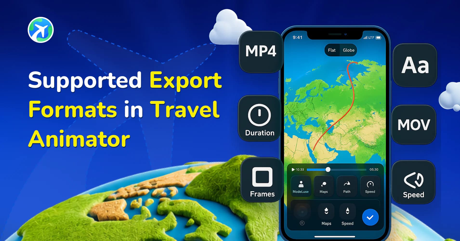 Supported Export Formats in Travel Animator