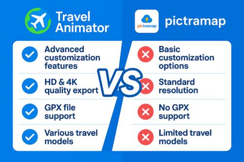 Travel Animator vs. PictraMap infographics